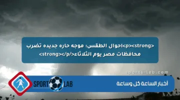 <p><strong>أحوال الطقس: موجة حارة جديدة تضرب محافظات مصر يوم الثلاثاء</strong></p>
